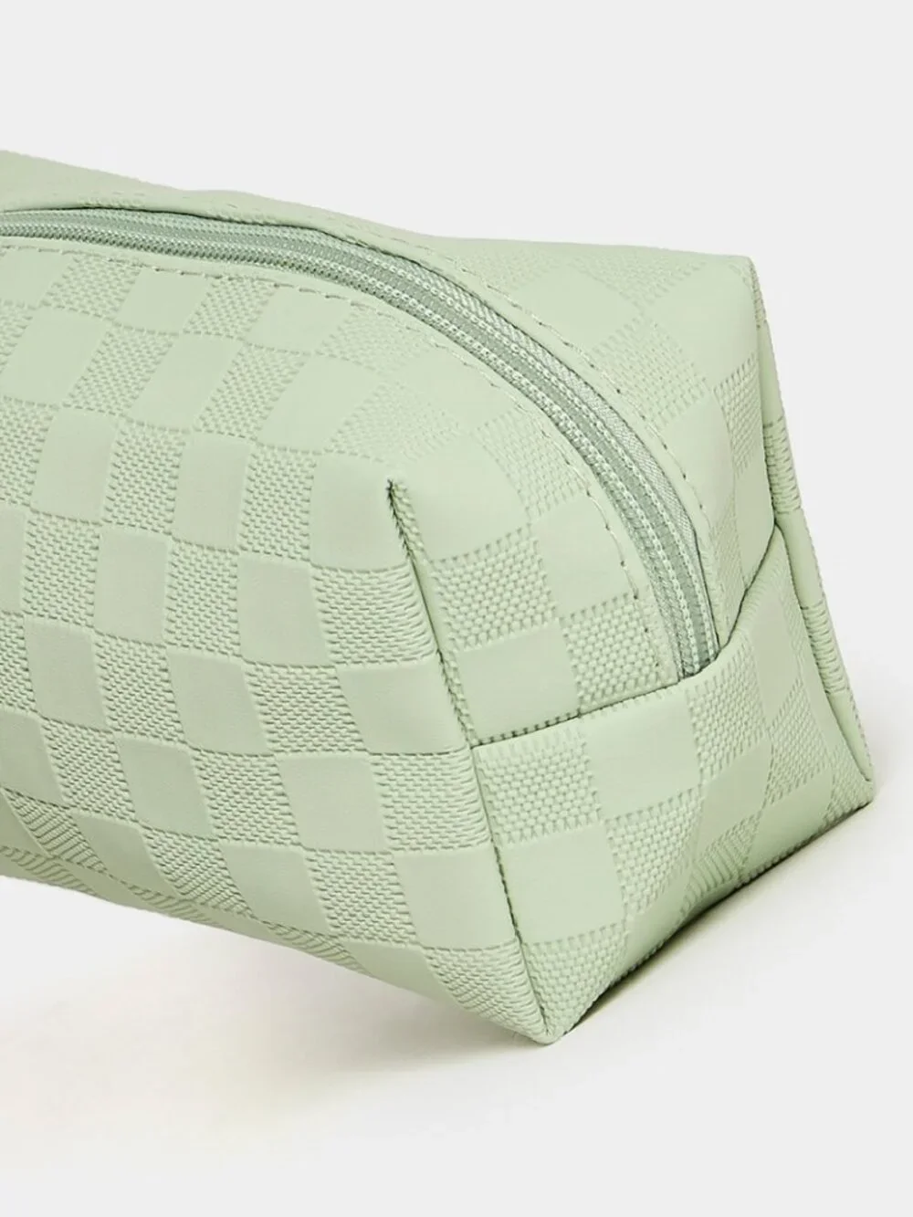 Checkered Zenana Cosmetic Makeup Pouch Zippered Bag